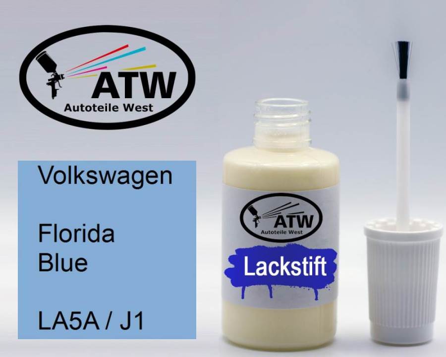 Volkswagen, Florida Blue, LA5A / J1: 20ml Lackstift, von ATW Autoteile West.
